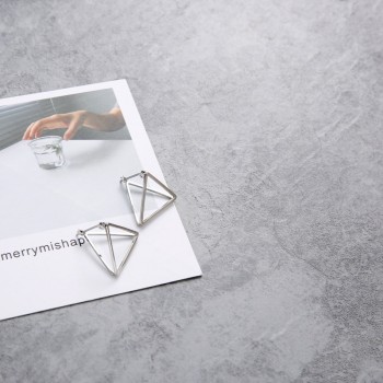 Europe and America Minimalist Punk Earrings Set for Women Geometric 3D Triangle Hollow Polygon Earrings Brincos Party Jewelry JH