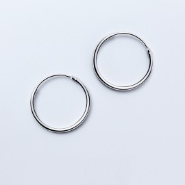 New 100% 925 Sterling Silver Simple Vintage Cirlce Hoop Earrings For Women Hypoallergenic Statement Jewelry Fashion Gift