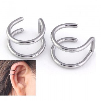 SHUANGR fashion 1 pair 5 style Punk Rock Ear Clip Cuff Wrap Earrings No piercing-Clip Hollow Out U Pattern Statement jewelry