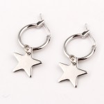 European Endless Circle Hoop Earrings Handmade Silver Gold Color Simple Star Earring For Women Men Chic Bijoux Jewelry Charms