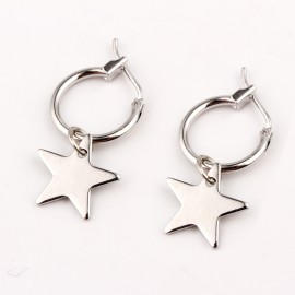 European Endless Circle Hoop Earrings Handmade Silver Gold Color Simple Star Earring For Women Men Chic Bijoux Jewelry Charms