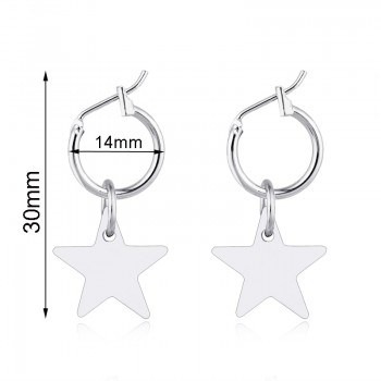 European Endless Circle Hoop Earrings Handmade Silver Gold Color Simple Star Earring For Women Men Chic Bijoux Jewelry Charms