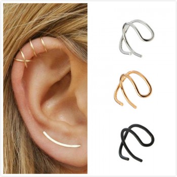 Cartilage Ear Clip Simple On Earring Jewellery Fashion Wrap Women Cuff No Piercing Earrings Ear non pierced earrings earcuff Z45