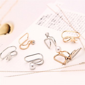 Cartilage Ear Clip Simple On Earring Jewellery Fashion Wrap Women Cuff No Piercing Earrings Ear non pierced earrings earcuff Z45