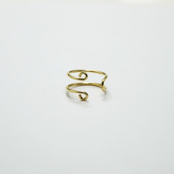 Domino Handmade Simple  Double Lines Clip earrings  Non Pierced Ear Cuff minimalist everayday wear fashion jewelry