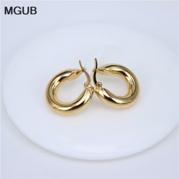 MGUB New 2 color classic 316L stainless steel popular earrings solid weight smooth 20-30mm earrings fine polished smooth LH327