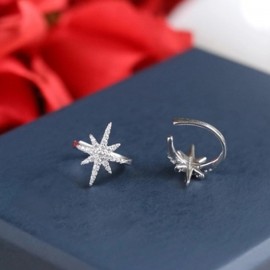 1Pcs Fashion Women Silveramp;Rose Gold Star Ear Cuff Micro Pave CZ Zircon No Hole Small Sized Girl Clip Earring Cuff Korean