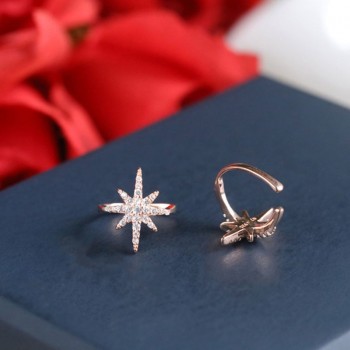 1Pcs Fashion Women Silveramp;Rose Gold Star Ear Cuff Micro Pave CZ Zircon No Hole Small Sized Girl Clip Earring Cuff Korean