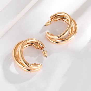 trendy Round small Hoop Smooth Earrings Simple Style Ears Circle Charm korean Earrings fashion For Women jewelry 2019 wholesale
