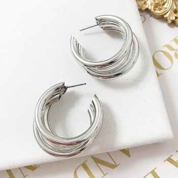 trendy Round small Hoop Smooth Earrings Simple Style Ears Circle Charm korean Earrings fashion For Women jewelry 2019 wholesale
