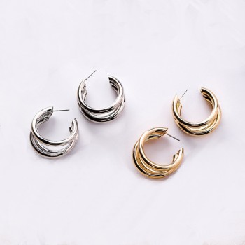trendy Round small Hoop Smooth Earrings Simple Style Ears Circle Charm korean Earrings fashion For Women jewelry 2019 wholesale