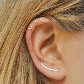 no pierced ear clip cross C shape clip on earrings ear cuff women earrings fashion jewelry ear wrap earcuff brincos 1pc