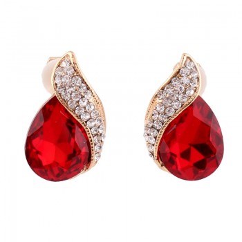 High-grade Rhinestone Crystal Tear Drop Shape Clip on Earrings Non Piercing for Women Wedding Luxury No Hole Earrings New