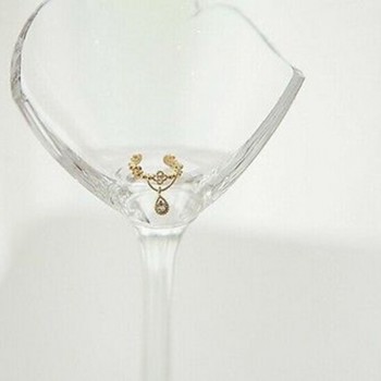 1pc Elegant Women Crystal Rhinestone Water Drop Pendant Ear Cuff Wrap Clip Cartilage Earrings Silver Gold Faux Piercing Jewelry