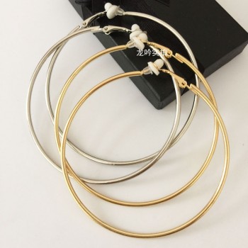 fashion big circle clip on earrings  the round earring female with cushion pad without piercing