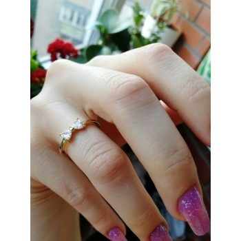 17KM Fashion Austria Crystal Rings Gold Color Finger Bow Ring Wedding Engagement Cubic Zirconia Rings For Women Wholesale New