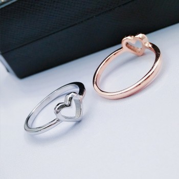 Modyle 2018 New Fashion Rose Gold Color Heart Shaped Wedding Ring for Woman Dropshipping