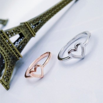Modyle 2018 New Fashion Rose Gold Color Heart Shaped Wedding Ring for Woman Dropshipping