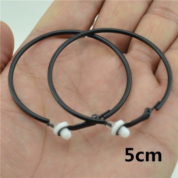 Big small circle Rose gold Black Round Clip on the ear Earrings Hoop for women with cushion pad without piercing Fashion jewelry