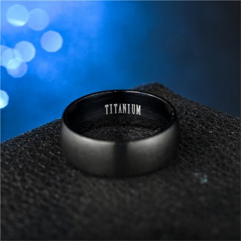 ZORCVENS Fashion Mens Black Titanium Ring Matte Finished Classic Engagement Anel Jewelry For Male Wedding Bands