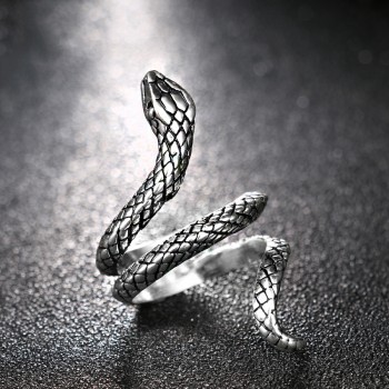 Kinel Fashion Snake Rings For Women Gold Color Black Heavy Metals Punk Rock Ring Vintage Animal Jewelry Wholesale