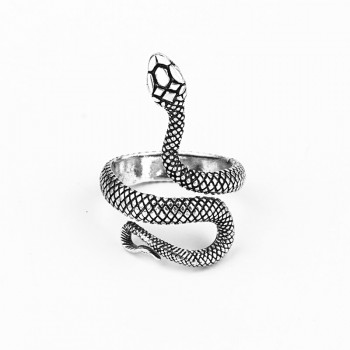 1 Piece European New Retro Punk Exaggerated Spirit Snake Ring Fashion Personality Stereoscopic Opening Adjustable Ring R158-1