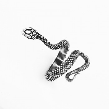 1 Piece European New Retro Punk Exaggerated Spirit Snake Ring Fashion Personality Stereoscopic Opening Adjustable Ring R158-1