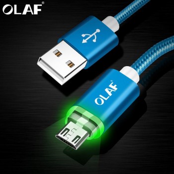 OLAF LED Micro USB Cable For Samsung S7 S6 Edge 1m Lighting Data Charging USB Charger Cable For Xiaomi Redmi 4X Note4 Adapter