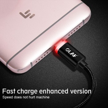 OLAF LED Micro USB Cable For Samsung S7 S6 Edge 1m Lighting Data Charging USB Charger Cable For Xiaomi Redmi 4X Note4 Adapter
