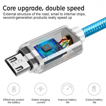 OLAF LED Micro USB Cable For Samsung S7 S6 Edge 1m Lighting Data Charging USB Charger Cable For Xiaomi Redmi 4X Note4 Adapter