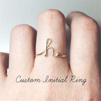 BUTEELUVV A to Z 26 Initial Letter Midi Rings for Women Men Jewelry New Design Rose Gold Geometric Knuckle Rings Creative Gift