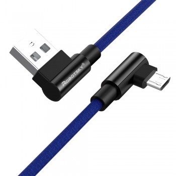 2.4A Micro USB 90 Degree Fast Charging Cable Nylon Braid Mobile Phone USB Data Cable for Samsung S6 S7 Xiaomi Huawei LG