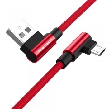 2.4A Micro USB 90 Degree Fast Charging Cable Nylon Braid Mobile Phone USB Data Cable for Samsung S6 S7 Xiaomi Huawei LG