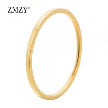ZMZY Round Rings For Women Thin Stainless Steel Wedding Ring Simplicity Fashion Jewelry Wholesale bijoux 1mm