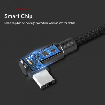 TOPK 1M 90 Degree Micro USB Cable Fast Charging Data Cable for Samsung Xiaomi Huawei Android  L Type Mobilie Phone Cable