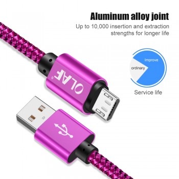 OLAF 3M Micro USB Cable 2.4A Fast Charger USB Data Cable Mobile Phone Charging Cable for Samsung Xiaomi Huawei Sony Tablet Cable