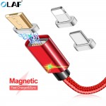 OLAF Magnetic Cable For iPhone USB Type C Micro USB Cable 8 pin Fast Charging Adapter Plug Micro-usb Type-C Magnet Charger Cord