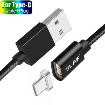 OLAF Magnetic Cable For iPhone USB Type C Micro USB Cable 8 pin Fast Charging Adapter Plug Micro-usb Type-C Magnet Charger Cord