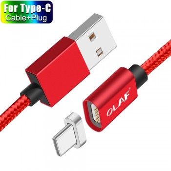 OLAF Magnetic Cable For iPhone USB Type C Micro USB Cable 8 pin Fast Charging Adapter Plug Micro-usb Type-C Magnet Charger Cord