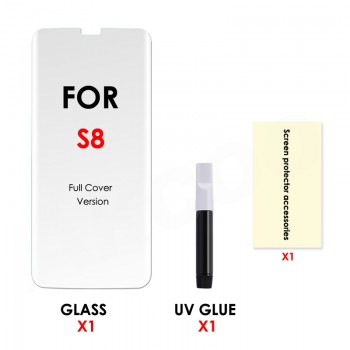 Akcoo S8 full glue glass screen protector with UV liquid full adhesive for Samsung Galaxy S9 Plus Note 8 Note 9 tempered glass