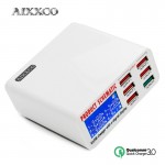 AIXXCO For Qualcomm Charge 3.0 6 Ports Smart Mobile Phone Charger Desktop USB Charger for iPhone Samsung Xiaomi Quick Charger
