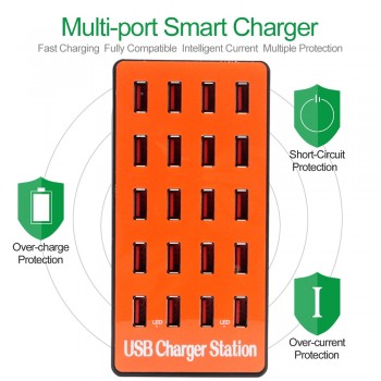 AIXXCO 20-Port 18A 90W Multi USB Charger HUB LED USB Charging Station Dock Universal Mobile Phone Desktop Wall Home Chargers