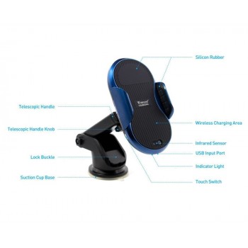 SZYSGSD Qi Wireless Car Charger for iPhone XS Max 8 Samsung S9 Quick Wireless Charging Charger Car Mount Mobile Phone Holder