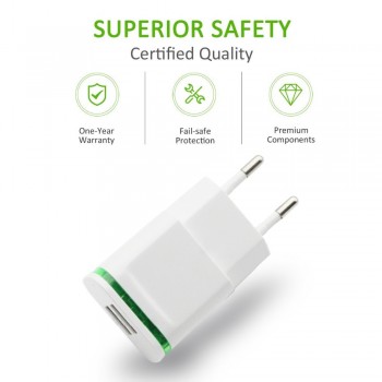 AIXXCO 5V 2A EU Plug LED Light 2 USB Adapter Mobile Phone Wall Charger Device Micro Data Charging For iPhone 5 6 iPad Samsung