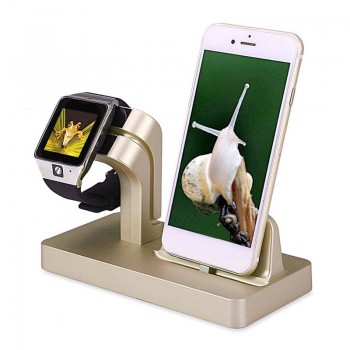 2 In 1 Charging Dock Station Bracket Cradle Stand Holder Charger for IPhone X 8 7 6S Plus 5S Dock for Apple Watch Iwatch Charger