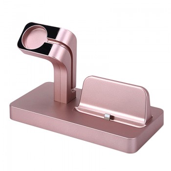 2 In 1 Charging Dock Station Bracket Cradle Stand Holder Charger for IPhone X 8 7 6S Plus 5S Dock for Apple Watch Iwatch Charger