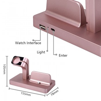 2 In 1 Charging Dock Station Bracket Cradle Stand Holder Charger for IPhone X 8 7 6S Plus 5S Dock for Apple Watch Iwatch Charger