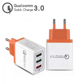30W QC 3.0 Fast Quick Charger 3 Port USB Hub Wall Charger Adapter US EU Standard Plug r30