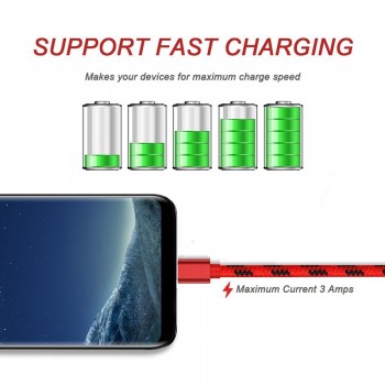 0.2m/1m/2m/3m Long USB C QC3.0 Fast Charger Charge for Huawei P20 Lite Mate 10 Pro Honor 10 9 8 V8 V9 P9 P10 Plus Type-C Charges