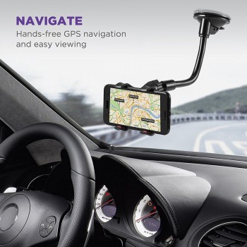 Crouch Car Phone Holder Flexible 360 Degree Adjustable Support GPS Car Mount Mobile Phone Holder For Smartphone 3.5-6 inch